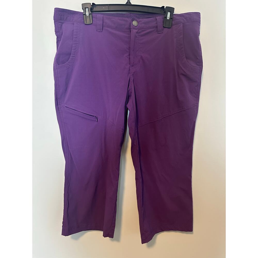 Eddie Bauer Travex Women’s 14 Purple Capri Hiking Pants Stretch Zip Pockets